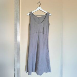 Cut Loose 100% Linen Lagenlook Taupe Dress Minimal Minimalist